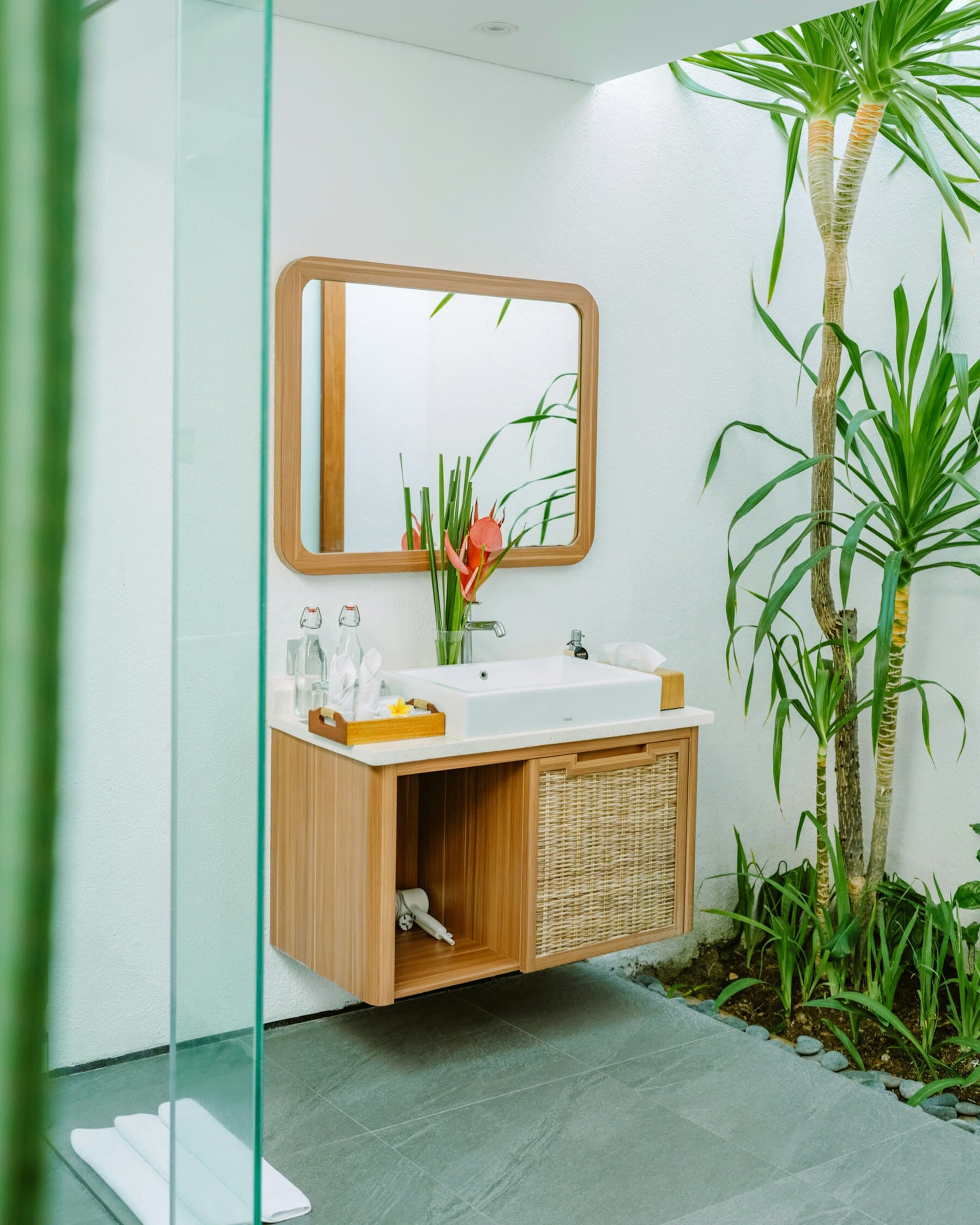 Bright, plant-filled relaxation space